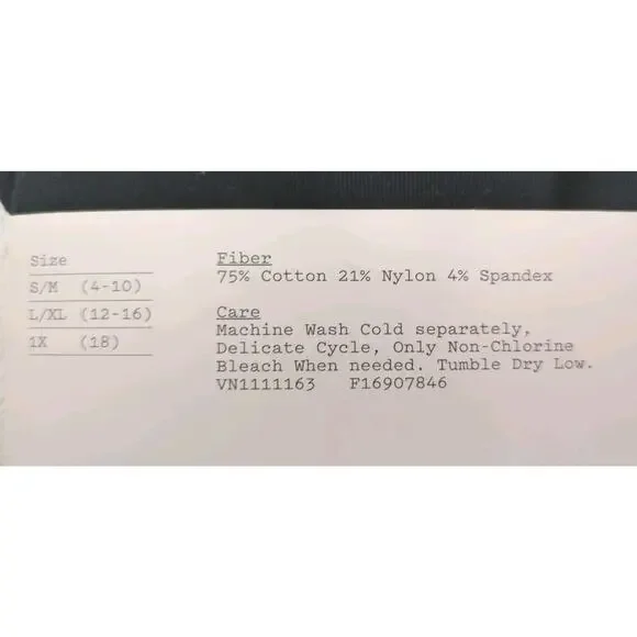 1 Pair Seamless Leggings Cotton Blend High Waist Sm/Med Black - Picture 4 of 5